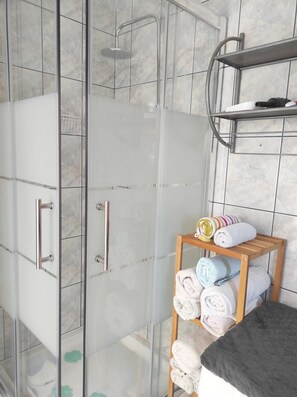 Shower, hair dryer