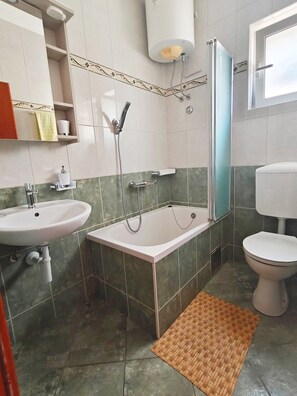 Shower, hair dryer