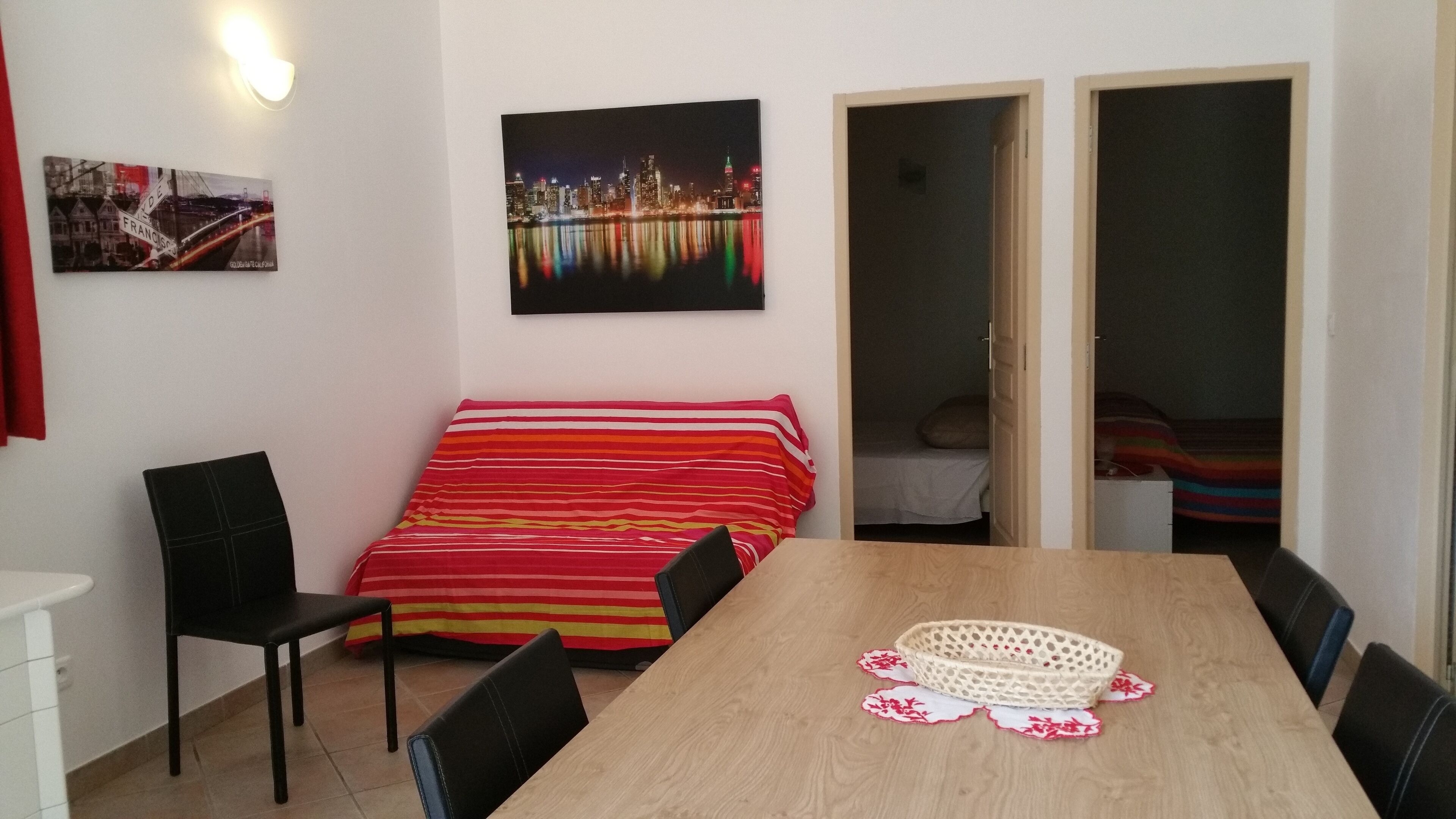 2 bedrooms, iron/ironing board, travel crib, WiFi