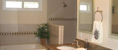 Regadera, tina de hidromasaje, secadora de cabello