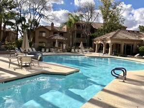 Outdoor pool, a heated pool