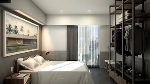 Down duvets, in-room safe, bed sheets