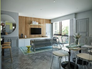 Master Suite 3 Bedrooms | Living area | 32-inch Smart TV with digital channels, TV - Singular Joy Downtown Residences (Playa del Carmen)