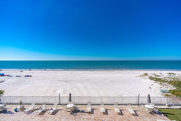 On the beach, beach towels