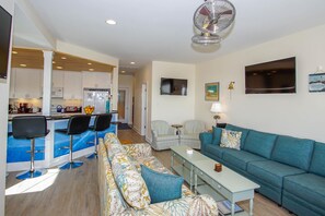 TV, DVD player, stereo - "Sandy Dunes" - Oceanfront Home w/ Private Pool, 8 Bedrooms / 6.5 Bathrooms (Holden Beach)