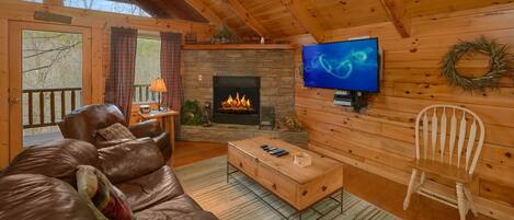 TV, fireplace, DVD player