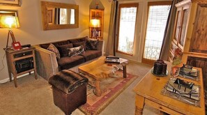 House, Multiple Beds (Viking Lodge 116) | Living area | Flat-screen TV, DVD player - Viking Lodge 116 (Telluride)