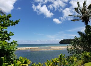 Plage, chaises longues, serviettes de plage