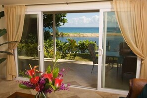 Enjoy a tranquil retreat with an outdoor space and stunning ocean views.