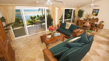 Smart TV, DVD player, books, stereo