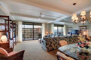 TV, DVD player, stereo