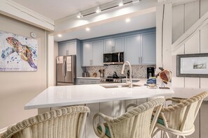 Fridge, microwave, oven, stovetop - Beautiful sunsets at this marsh view condo; enjoy the community pool close to all islands amenities (Bald Head Island)