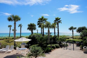Terrace/patio - Waterscape A606 ~ Gulf & Pool Views ~ Beach Service ~ Top Floor 2BR (Fort Walton Beach)