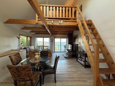 Enjoy the stunning ocean view from the hot tub at Port!