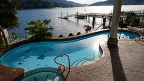 Outdoor pool, a heated pool - Luxury Waterfront Retreat Right on the Ocean with Pool, Hot Tub and Private Dock (Port Moody)