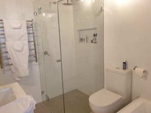 Combined shower/bathtub, jetted bath, hair dryer, towels - Evenstar Cottage-Idyllic Mountain getaway (Blackheath)