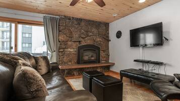TV, fireplace, Netflix, smart speakers