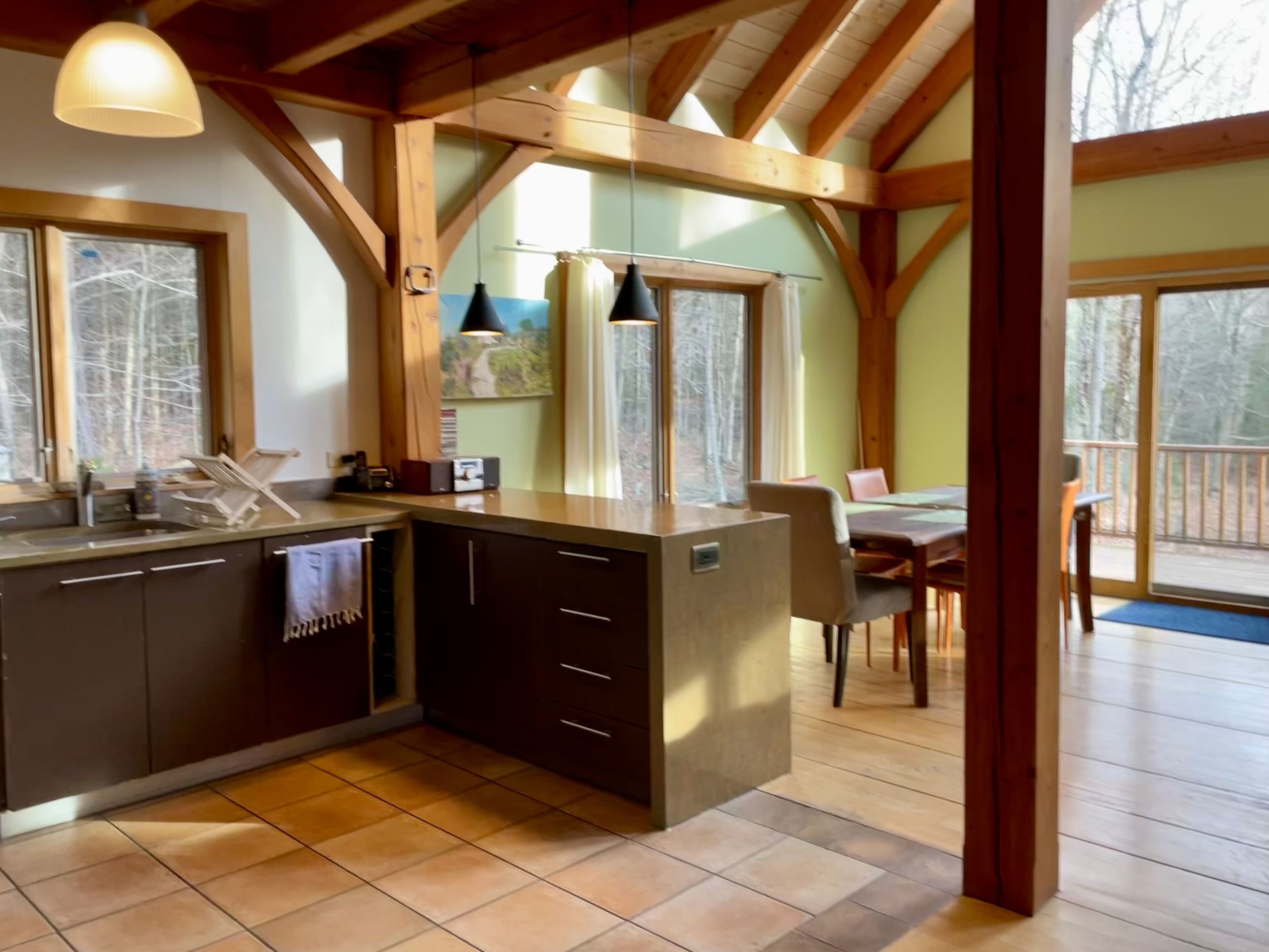 Swiss Chalet Style Timber frame Home In Berkshires With All Modern Conveniences