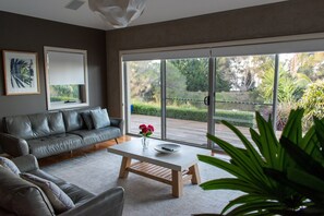 Smart TV, DVD player, books, stereo