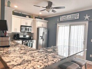 Fridge, microwave, oven, stovetop - 4BR 4BA Townhouse, Steps to Beach & Boardwalk, Pool + 8 Beach Badges Included (Seaside Heights)