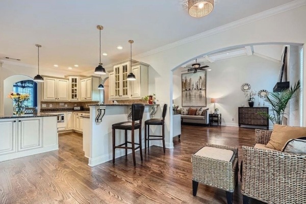 Smart TV, fireplace, DVD player, books