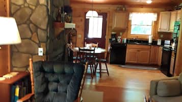 Smart TV, fireplace, video games, DVD player