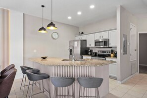 Microwave, dishwasher, high chair