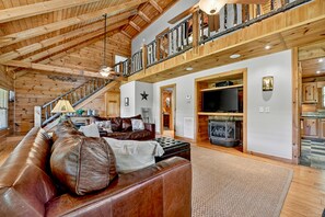 Smart TV, fireplace, table football