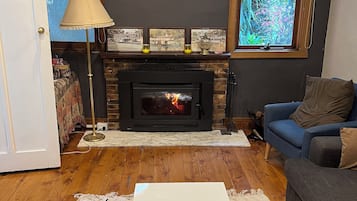 Smart TV, fireplace, DVD player, streaming services