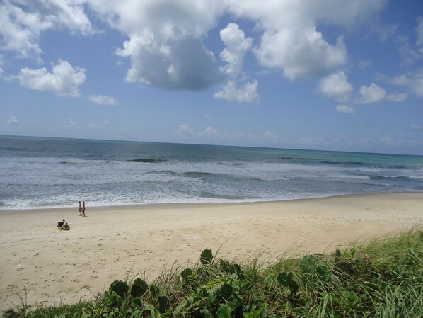 Beach nearby, sun loungers