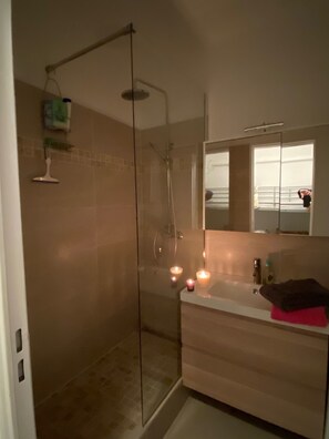 Shower, hair dryer - Port Grimaud: Studio 2-4pers. overlooking Port Grimaud channels Terrace South East (Grimaud)