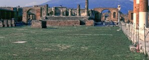 Ancient ruins with a mountain in the background. - B&B NARCISO with private parking (Conca dei Marini, Campania)
