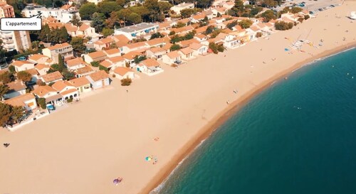T2 sea view in Le Racou - classified 3 * Air-conditioned - Private shaded parking lot