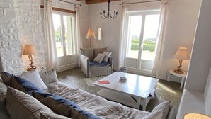 Smart TV, books, stereo - Paros, Drios Golden Beach: beautiful villa, large private pool, unique sea view (chrisi akti)