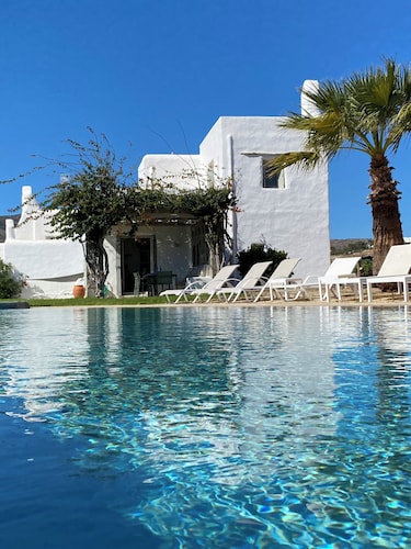 Paros, Drios Golden Beach: belle villa, grande piscine privé, vue s/mer unique