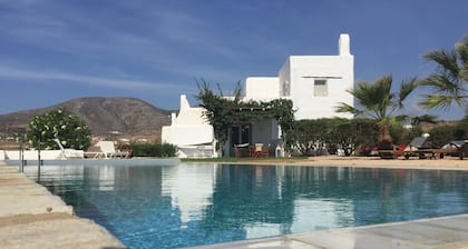 Paros, Drios Golden Beach: belle villa, grande piscine privé, vue s/mer unique