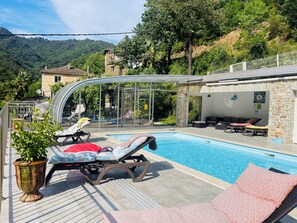Outdoor pool, a heated pool