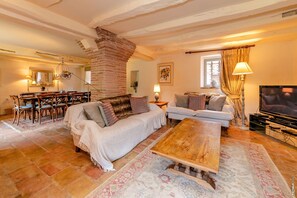 TV, DVD player, foosball