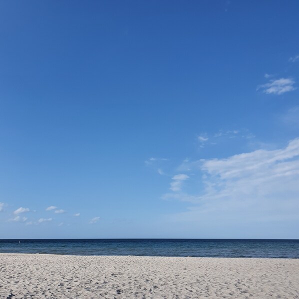 Beach nearby, sun-loungers