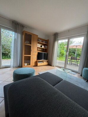 TV, DVD player, stereo