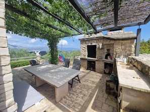 Outdoor dining - SEA VIEW, ROMANCE, SOLE INSERT, 3 KM KORCULA CITY, IDEAL FOR TWO (plus one) (Zrnovo)