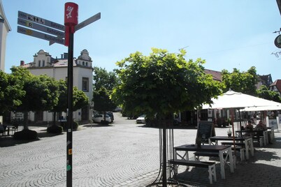 center. App.(35sqm) in d. Old town / outdoor terrace, car + bicycle parking space