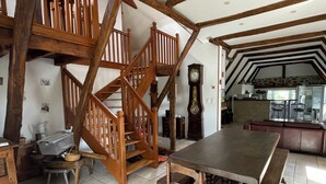 Dining - Fully restored stone and slate barn in a typical village (Lacroix-Barrez)
