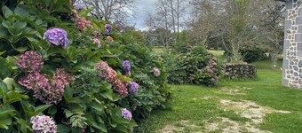 granero de piedra y pizarra completamente restaurado en pueblo típico 