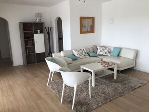 TV, fireplace, DVD player, books