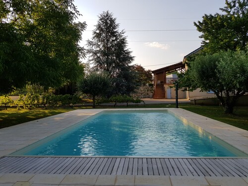 Charming holiday home with private heated pool