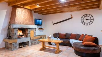 TV, fireplace, DVD player