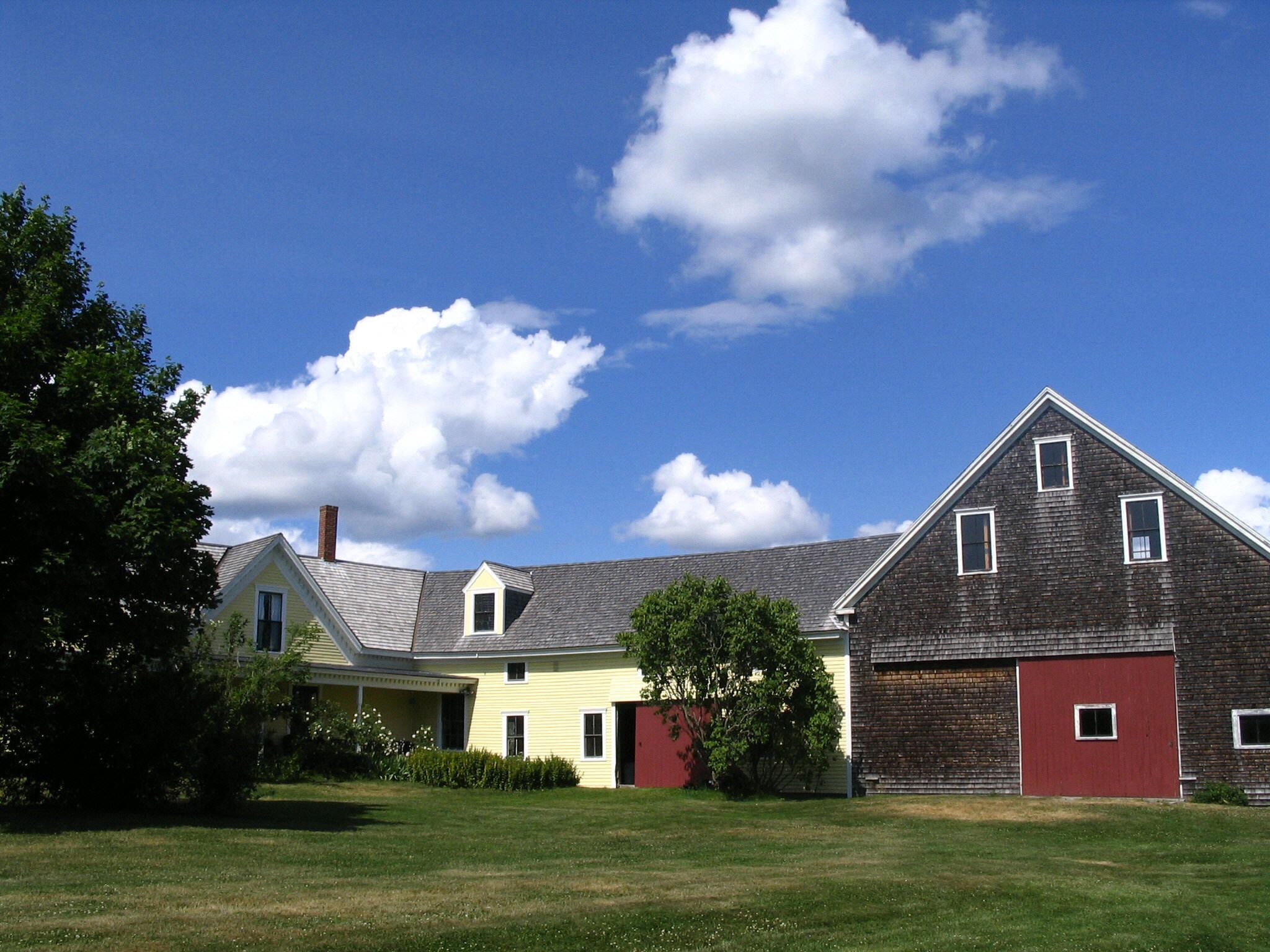 Maine Saltwater Farmhouse on 80  acres with private rocky shore