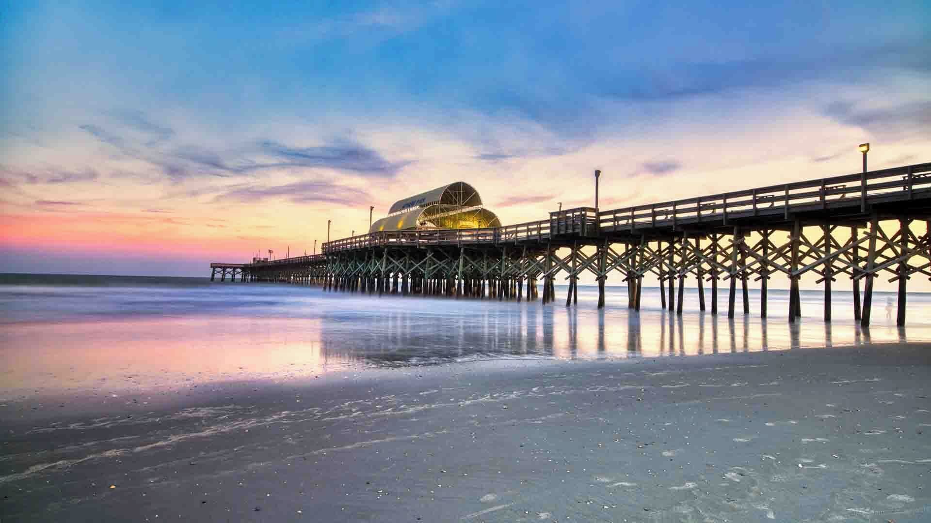 On the beach, sun loungers