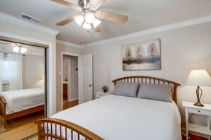 2 bedrooms, iron/ironing board, WiFi, bed sheets